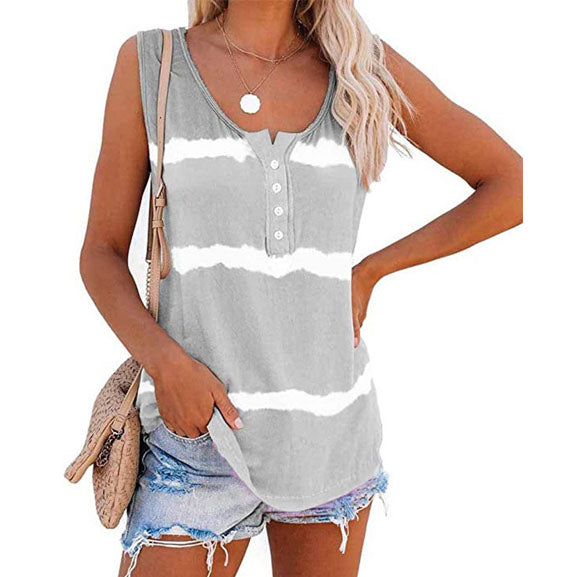 Kiss The Sun Striped Summer Sleeveless Top Shirt Image 8