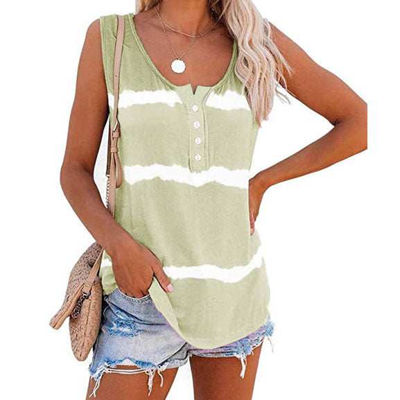 Kiss The Sun Striped Summer Sleeveless Top Shirt Image 4