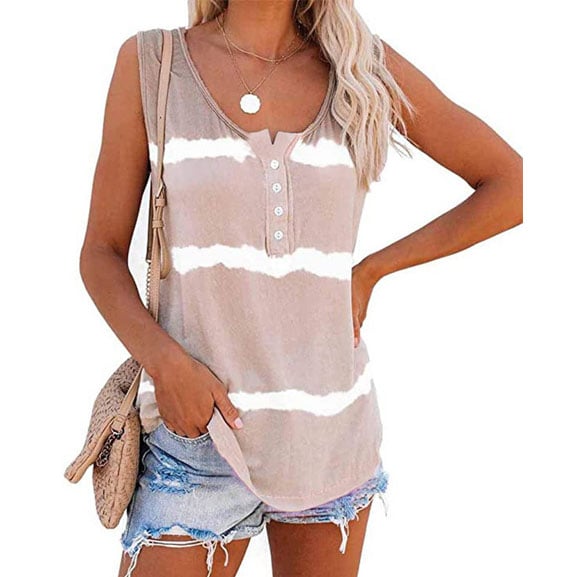 Kiss The Sun Striped Summer Sleeveless Top Shirt Image 9