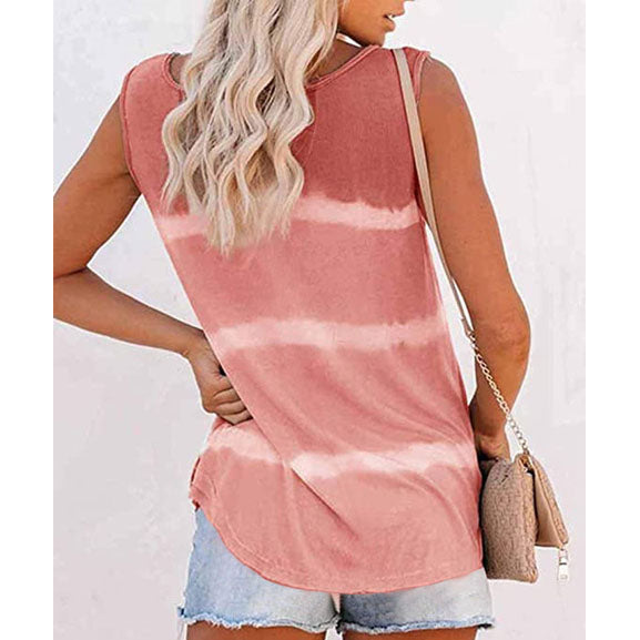 Kiss The Sun Striped Summer Sleeveless Top Shirt Image 3