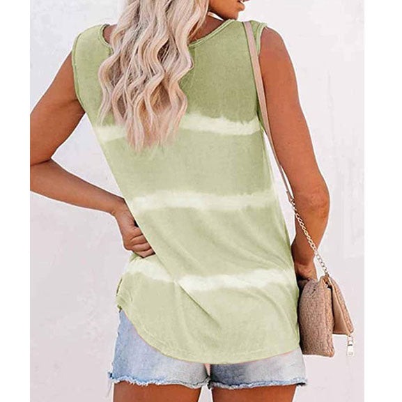 Kiss The Sun Striped Summer Sleeveless Top Shirt Image 4