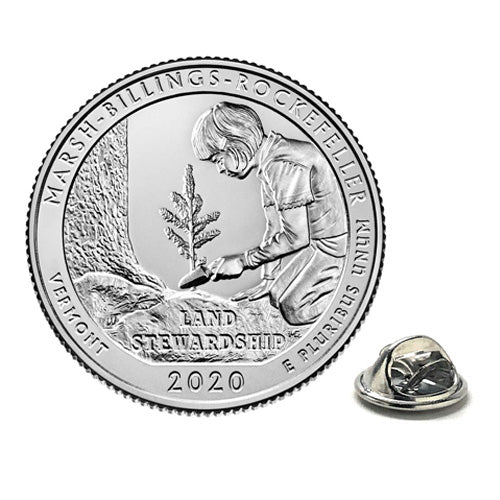 Marsh-Billings-Rockefeller National Historical Park Lapel Pin Uncirculated U.S. Quarter 2020 Tie Pin Image 1