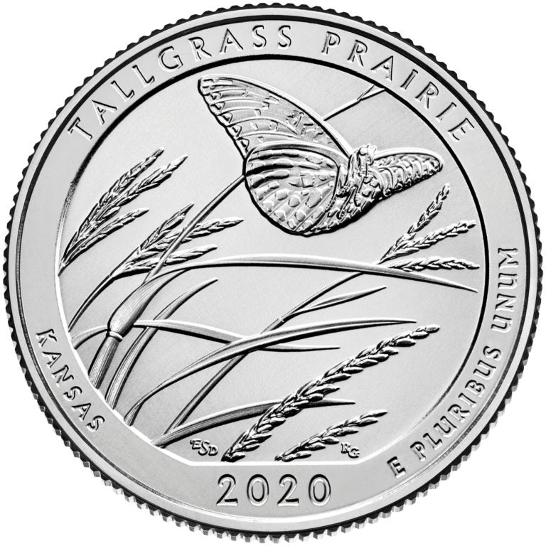 Tallgrass Prairie National Preserve Coin Lapel Pin Uncirculated U.S. Quarter 2020 Tie Pin Image 2