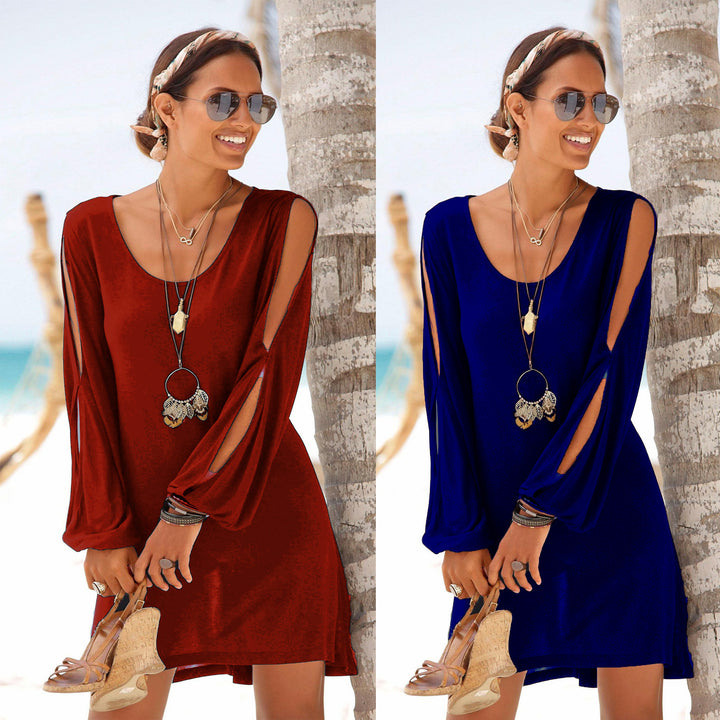 Crew Neck Black Women Summer Dresses Image 2