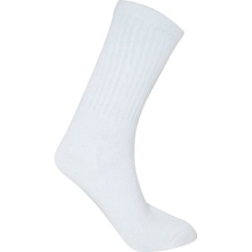 Knocker Mens Sports Crew Socks 12 Pairs White Comfortable Athletic Footwear Image 3