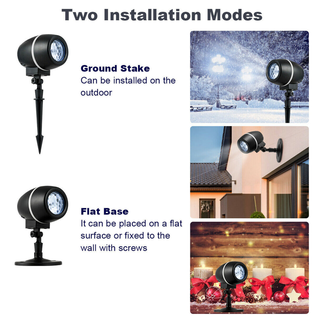 Christmas Snowflake LED Projector Lights Outdoor Waterproof w/ Remote Control Image 7