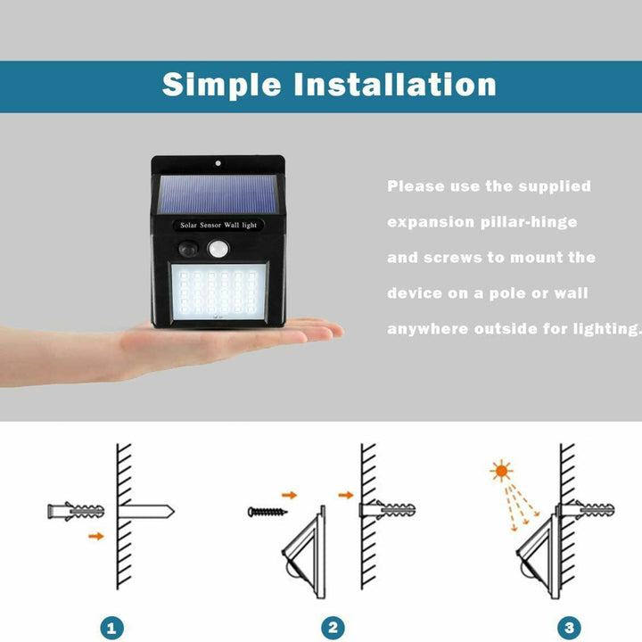 4-Pack 30 LED Outdoor Motion Sensor Solar Lights Wireless IP45 Waterproof Image 2