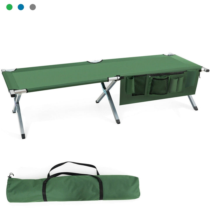 Folding Camping Cot Heavy-duty Camp Bed W/Carry Bag for Traveling Vocation Beach Image 2