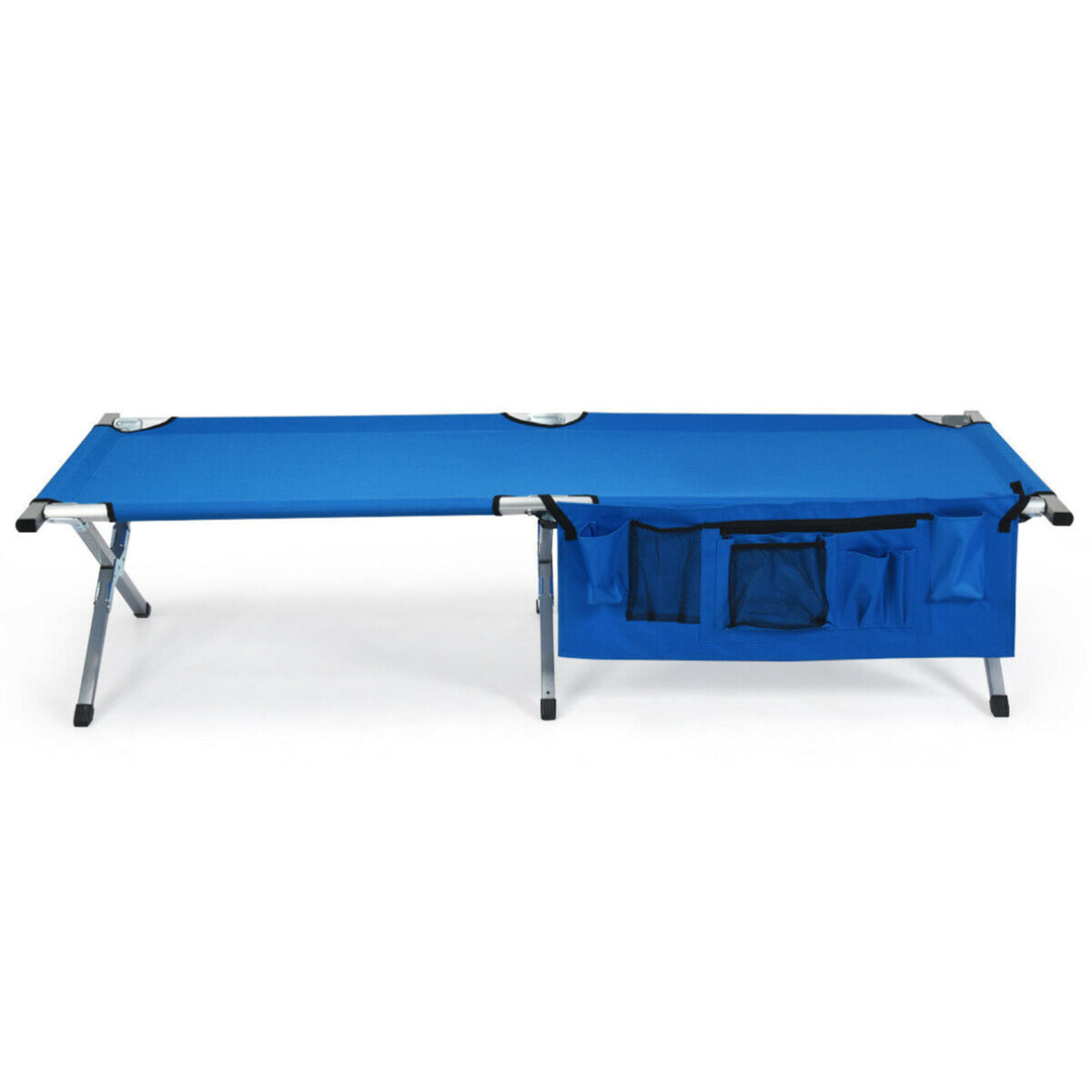 Folding Camping Cot Heavy-duty Camp Bed W/Carry Bag for Traveling Vocation Beach Image 4