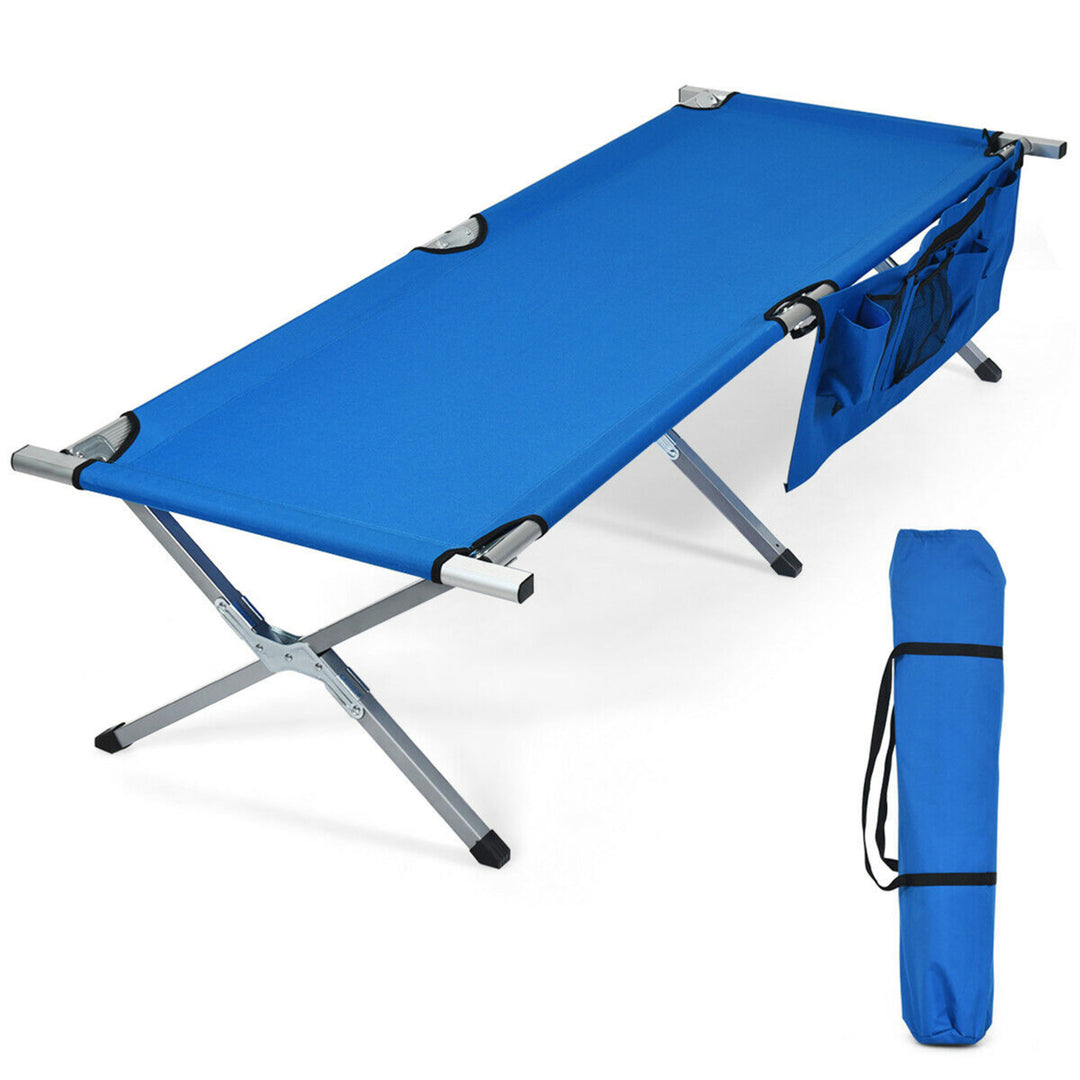 Folding Camping Cot Heavy-duty Camp Bed W/Carry Bag for Traveling Vocation Beach Image 11