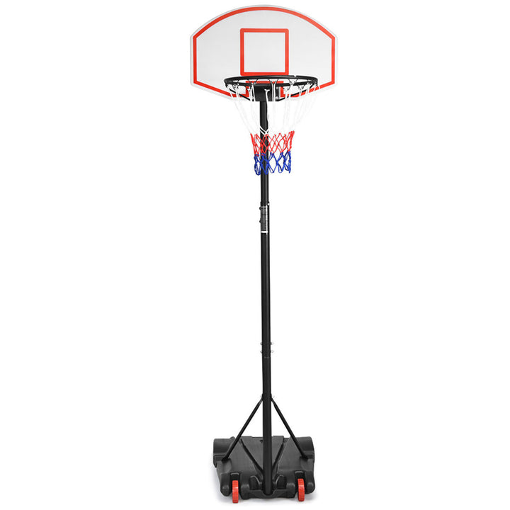 Basketball System Hoop Stand Backboard w/ Adjustable Height Wheels and 2 Nets Image 1