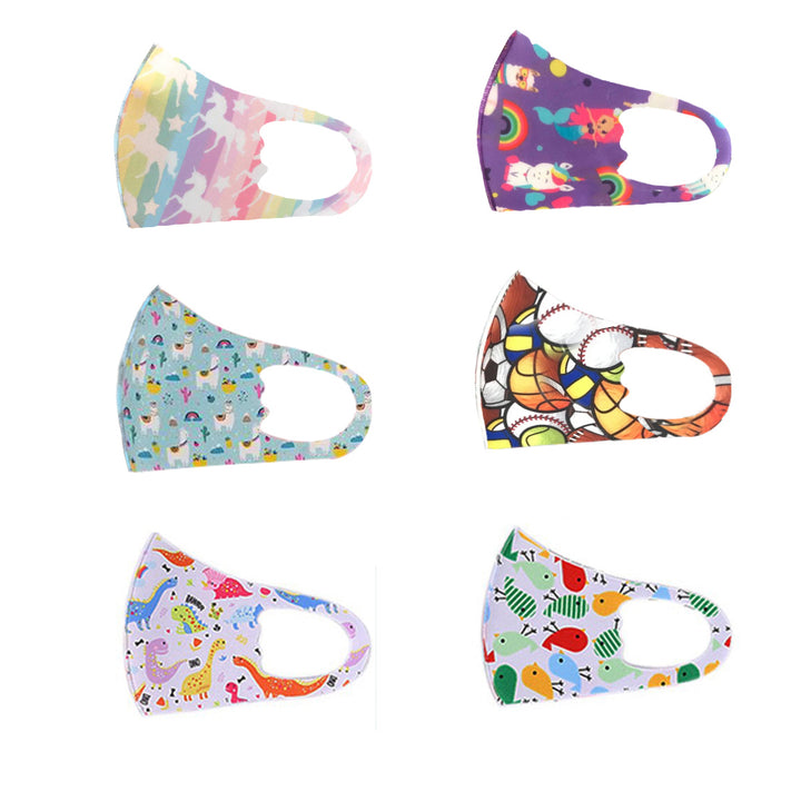 5-Pack Mystery Deal: Kids Reusable Washable Cute Cartoon Breathable Seamless FaceMasks Image 3