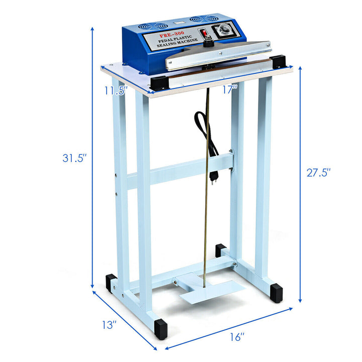 Gymax 12" Foot Pedal Impulse Sealer Heat Seal Plastic Bag Sealing Machine w/ Cutter Image 10