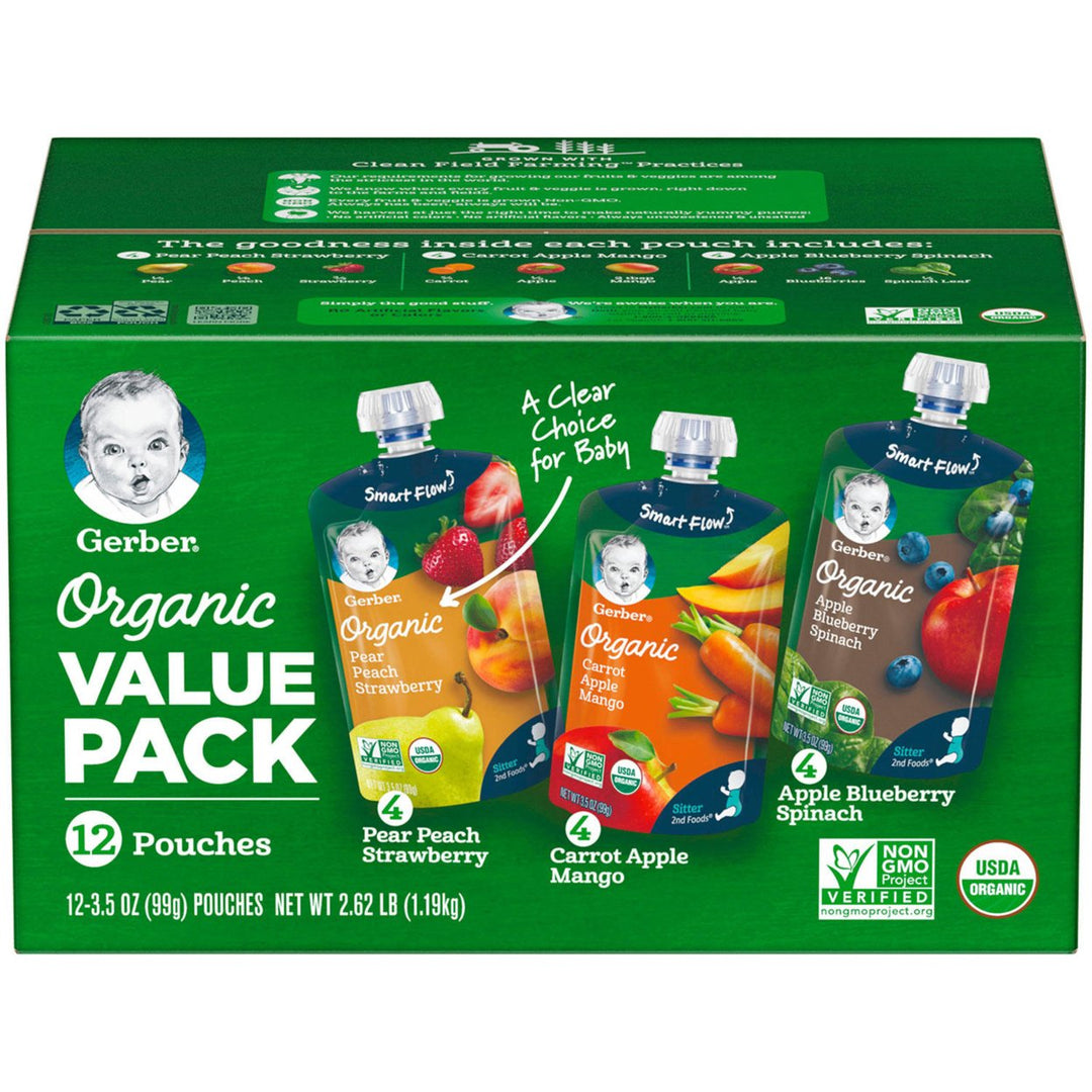 Gerber Organic 2nd Foods Variety Pack, 3.5 Ounce (12 Count) Image 1