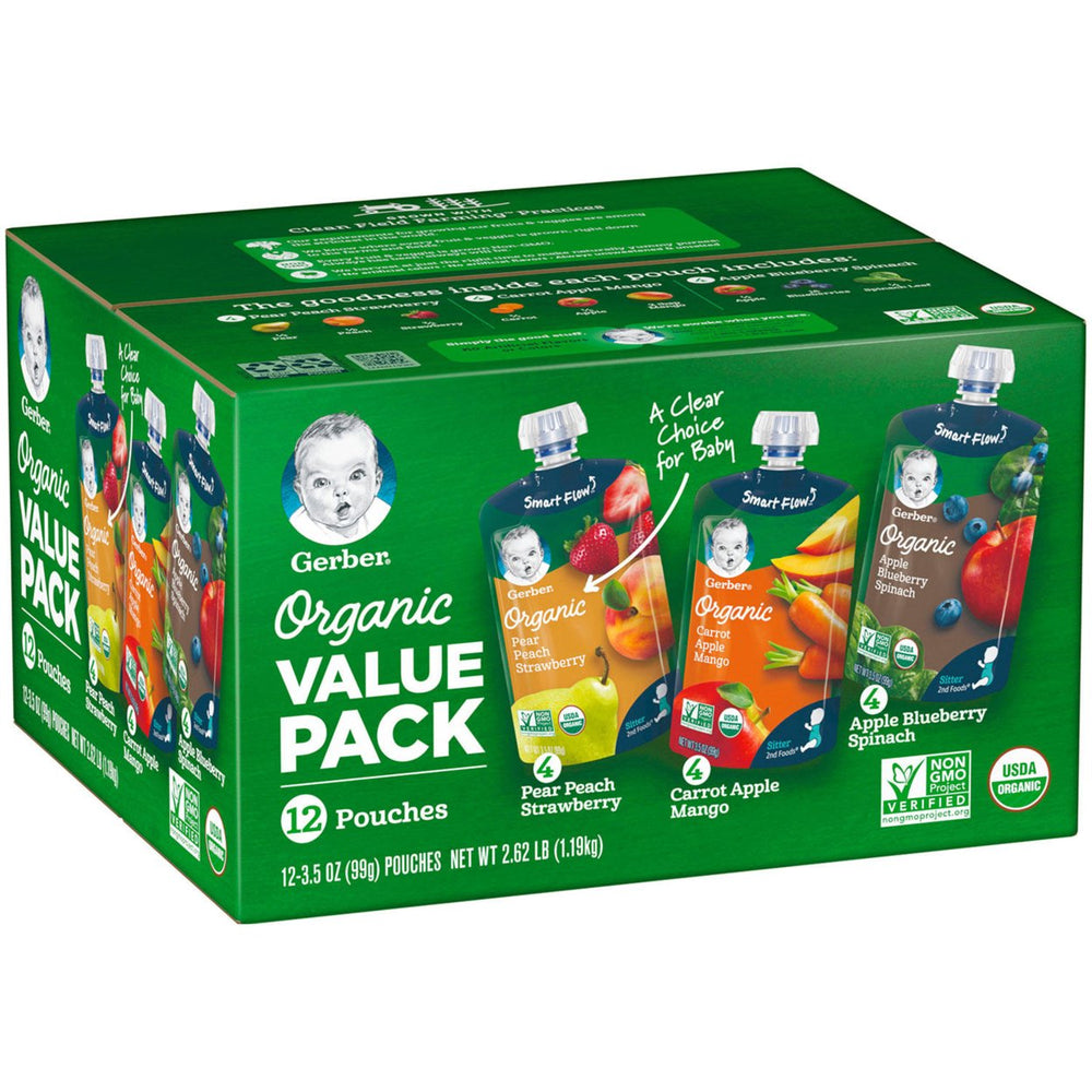 Gerber Organic 2nd Foods Variety Pack, 3.5 Ounce (12 Count) Image 2
