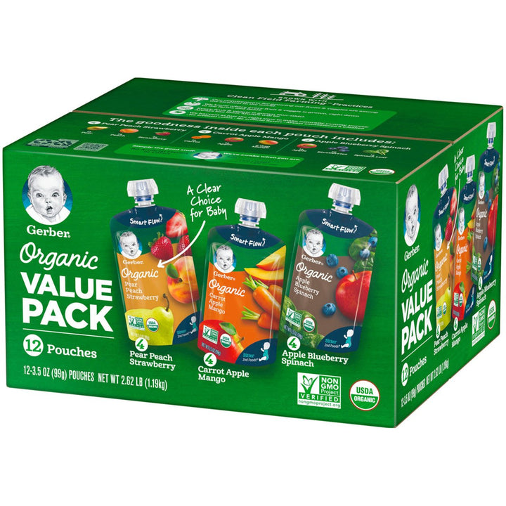 Gerber Organic 2nd Foods Variety Pack, 3.5 Ounce (12 Count) Image 3