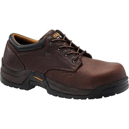 CAROLINA Mens Braze ESD Composite Toe Non-Metallic Work Shoes Brown - CA1520 DARK BROWN Image 1