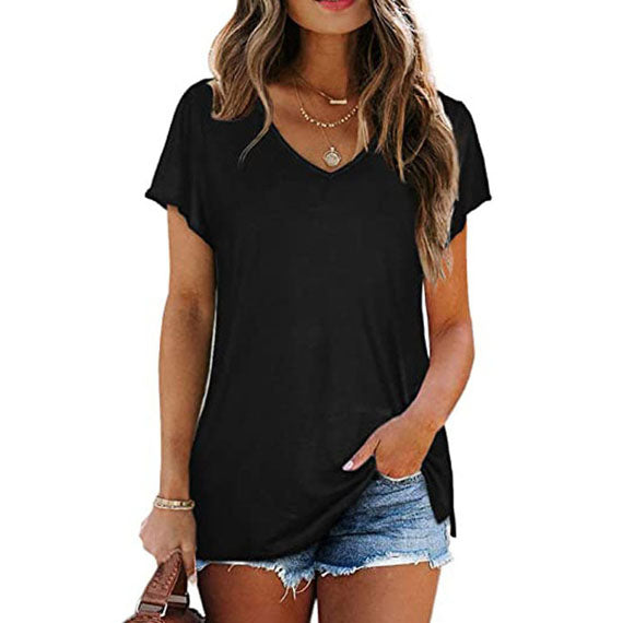 Casual V Neck Soft Comfy Top Shirt Tunic Image 2