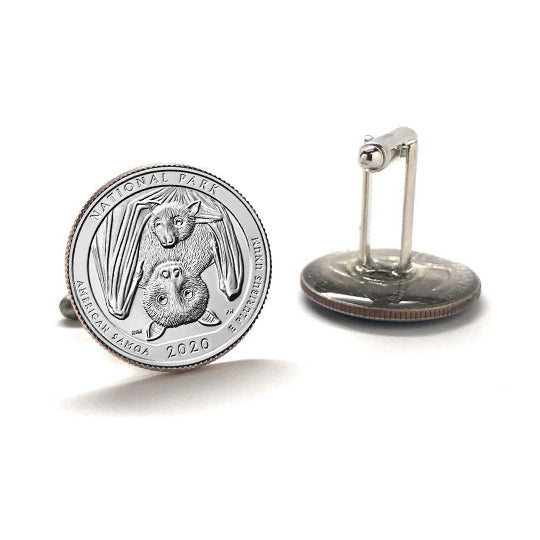 National Park of American Samoa Coin Cufflinks Uncirculated U.S. Quarter 2020 Cuff Links Image 3