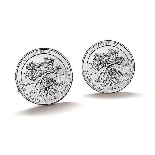 Salt River Bay National Historical Park and Ecological Preserve Cufflinks Uncirculated U.S. Quarter 2020 Cuff Links Image 1