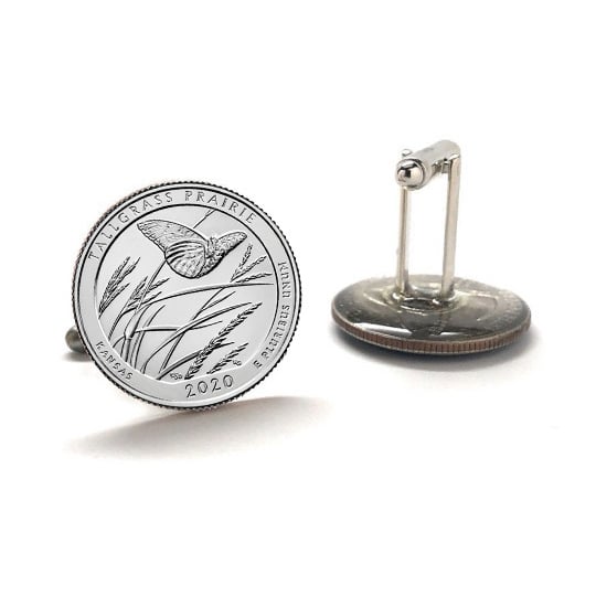 Tallgrass Prairie National Preserve Coin Cufflinks Uncirculated U.S. Quarter 2020 Cuff Links Image 3