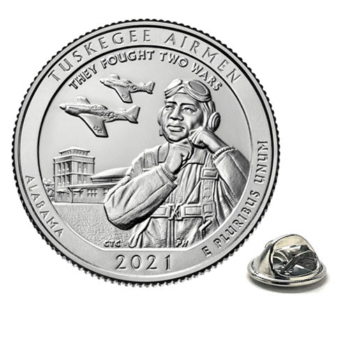 Tuskegee Airmen National Historic Site Coin Lapel Pin Uncirculated U.S. Quarter 2021 Tie Pin Image 1