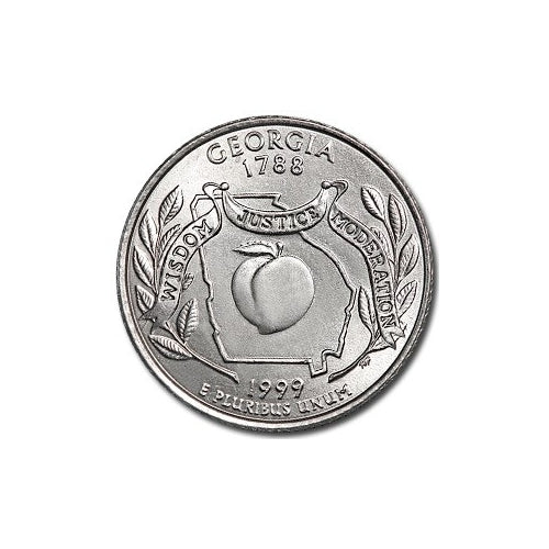 Georgia State Quarter Coin Lapel Pin Uncirculated U.S. Quarter 1999 Tie Pin Image 2