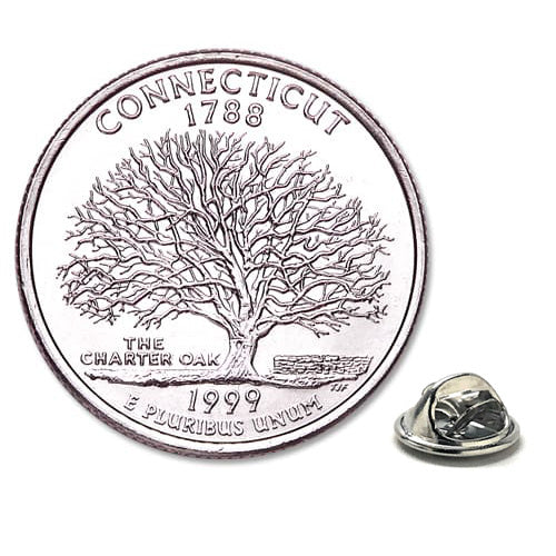 Connecticut State Quarter Coin Lapel Pin Uncirculated U.S. Quarter 1999 Tie Pin Image 1
