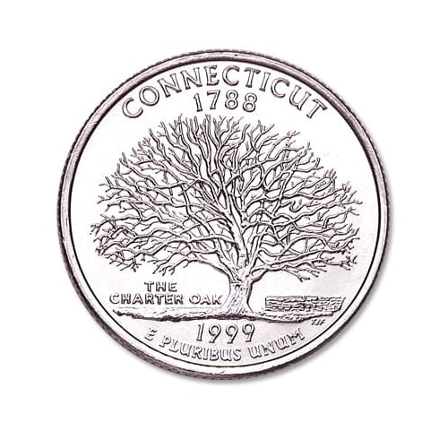 Connecticut State Quarter Coin Lapel Pin Uncirculated U.S. Quarter 1999 Tie Pin Image 2