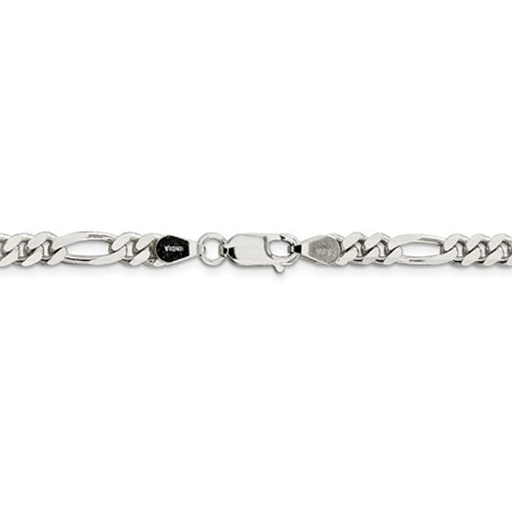 Figaro Chain Bracelet in Sterling Silver 9 Inches (5.25mm) Image 2