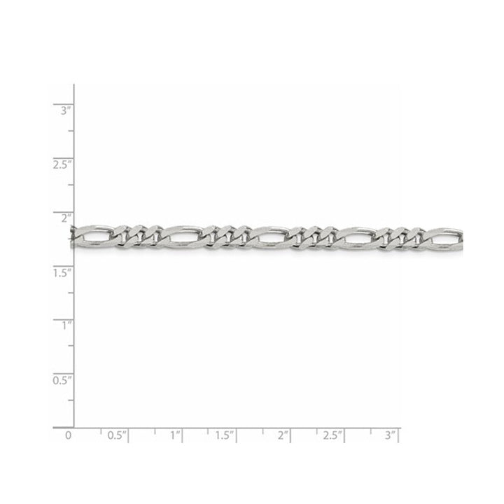 Figaro Chain Bracelet in Sterling Silver 9 Inches (5.25mm) Image 3