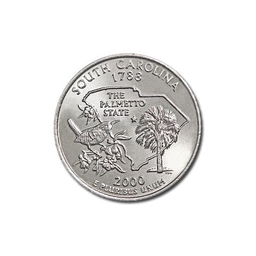 South Carolina State Quarter Coin Lapel Pin Uncirculated U.S. Quarter 2000 Tie Pin Image 2