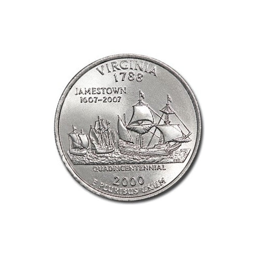 Virginia State Quarter Coin Lapel Pin Uncirculated U.S. Quarter 2000 Tie Pin Image 2
