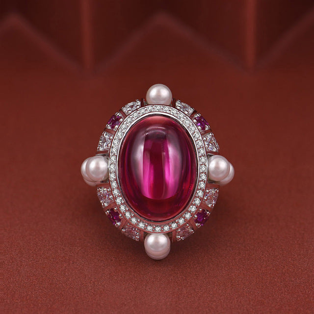 pure Fashion style ruby ring 13  18 imitation pigeon blood ruby 20.5ct Popular style ring Image 1