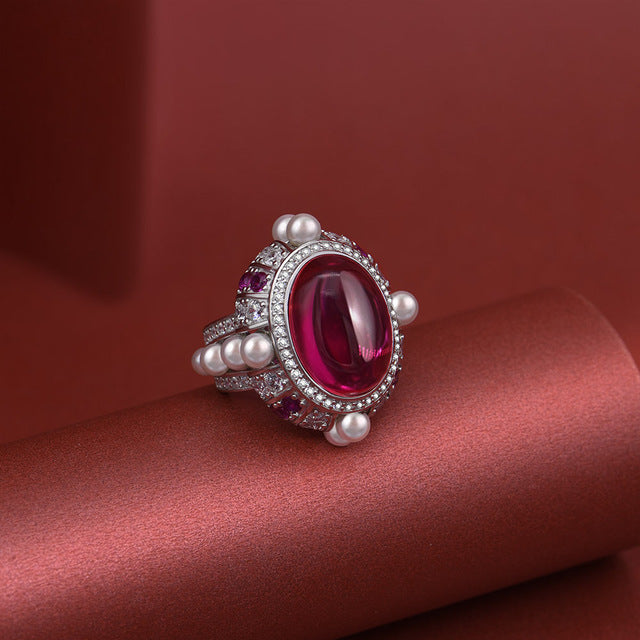 pure Fashion style ruby ring 13  18 imitation pigeon blood ruby 20.5ct Popular style ring Image 2