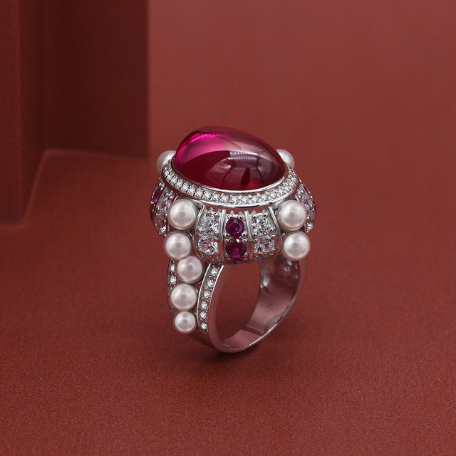 pure Fashion style ruby ring 13  18 imitation pigeon blood ruby 20.5ct Popular style ring Image 3