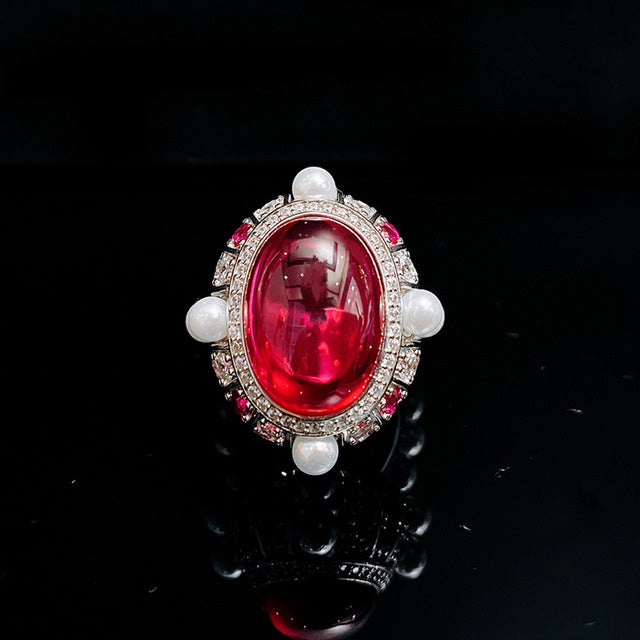pure Fashion style ruby ring 13  18 imitation pigeon blood ruby 20.5ct Popular style ring Image 4