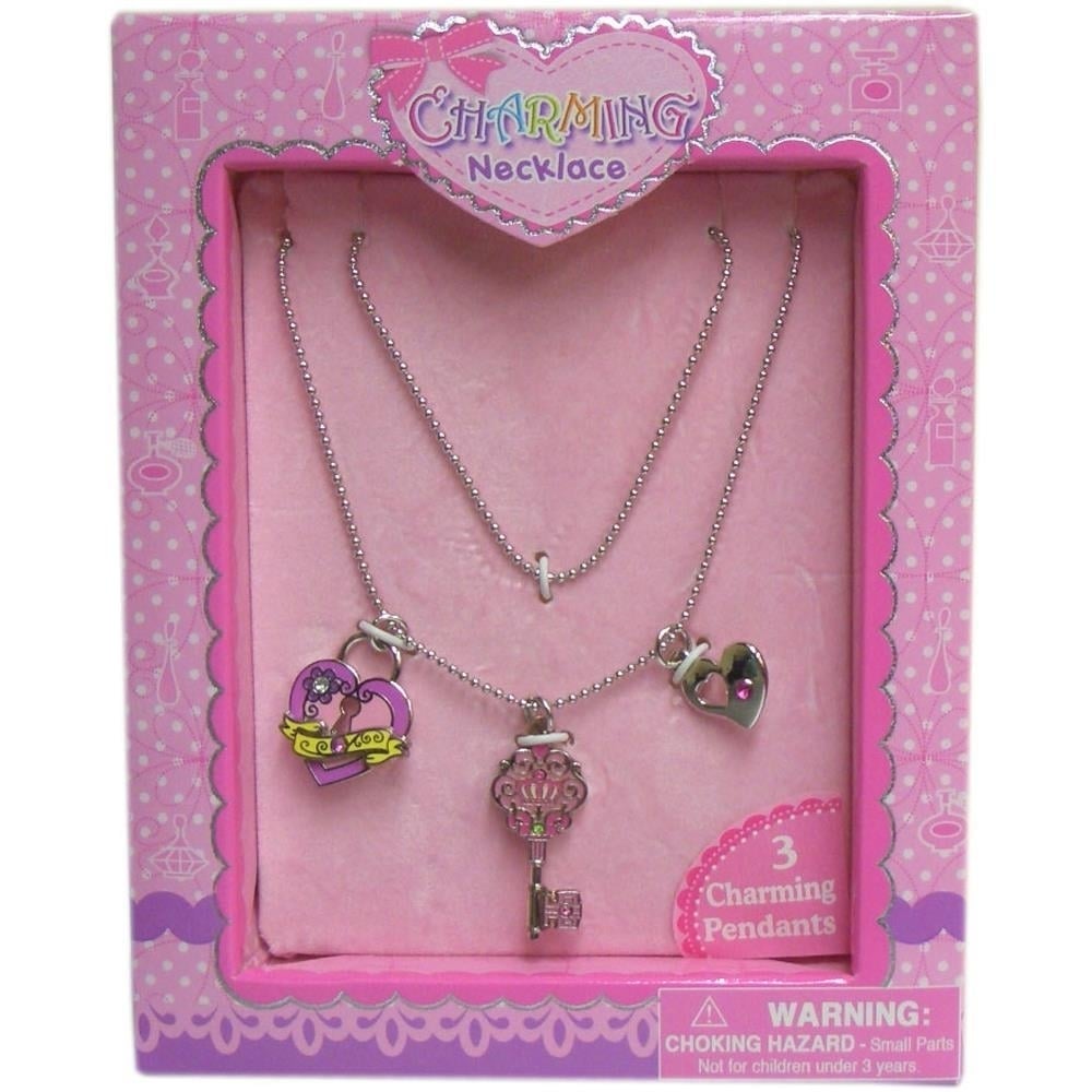 Hot Focus Royal Charming Necklace 3 Charms Gift Christmas Birthday Valentines Day Image 1