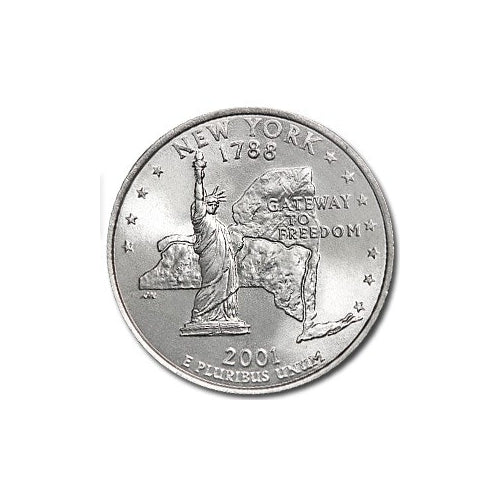 York State Quarter Coin Lapel Pin Uncirculated U.S. Quarter 2001 Tie Pin Image 2