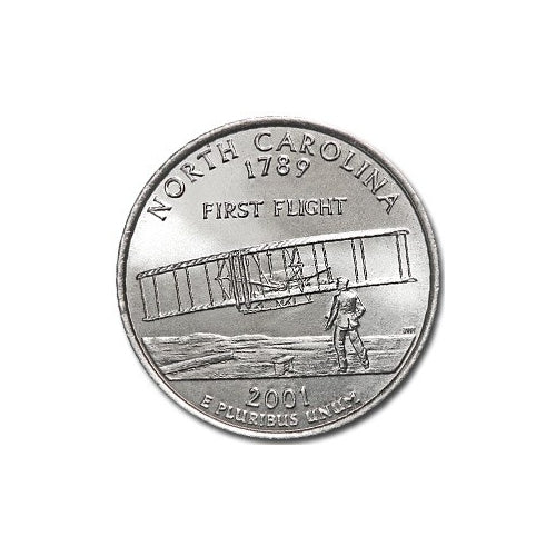North Carolina State Quarter Coin Lapel Pin Uncirculated U.S. Quarter 2001 Tie Pin Image 2