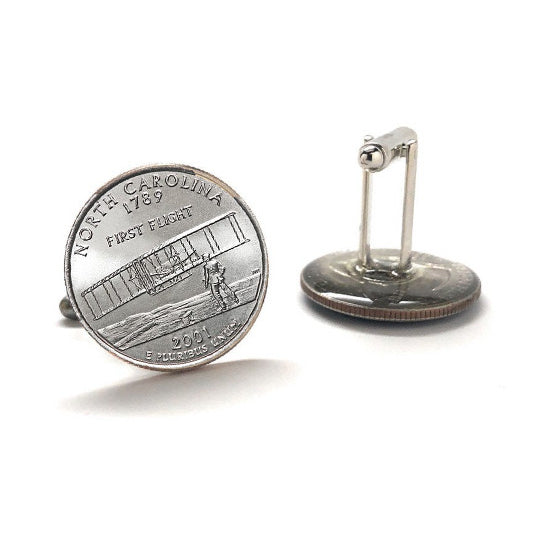 North Carolina State Quarter Coin Cufflinks Uncirculated U.S. Quarter 2001 Cuff Links Image 3