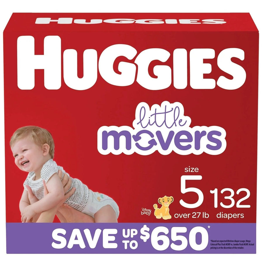 Huggies Little Movers Diapers Size 5 - 27+ Pounds (132 Count) Image 1