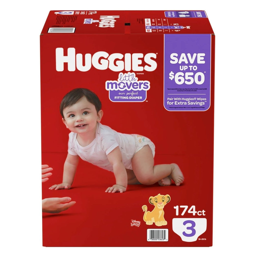 Huggies Little Movers Diapers Size 3 - 16-28 Pounds (174 Count) Image 2