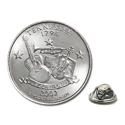Tennessee State Quarter Coin Lapel Pin Uncirculated U.S. Quarter 2002 Tie Pin Image 1
