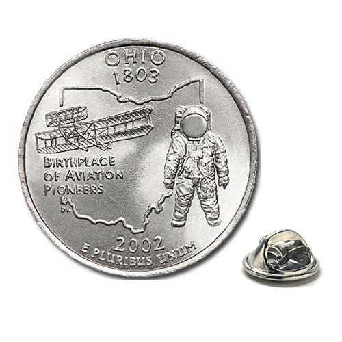 Ohio State Quarter Coin Lapel Pin Uncirculated U.S. Quarter 2002 Tie Pin Image 1