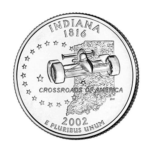 Indiana State Quarter Coin Lapel Pin Uncirculated U.S. Quarter 2002 Tie Pin Image 2