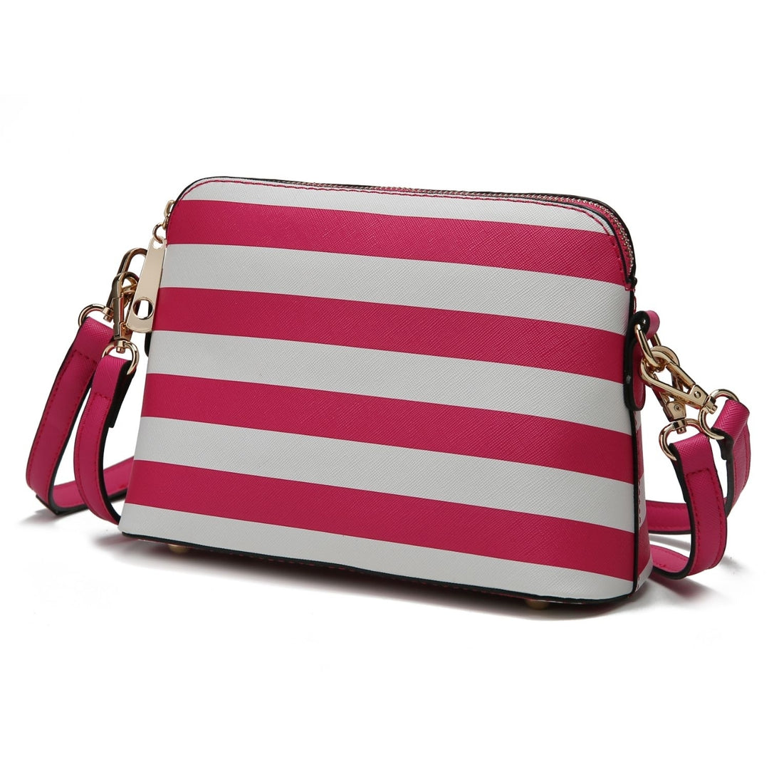 MKF Collection Kimmy Striped Crossbody Bag Handbag by Mia K. Image 4