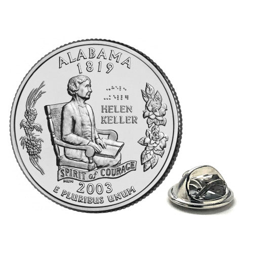Alabama State Quarter Coin Lapel Pin Uncirculated U.S. Quarter 2003 Tie Pin Image 1
