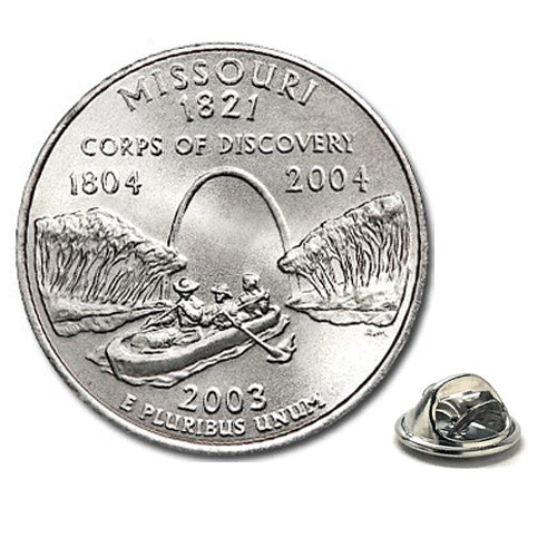 Missouri State Quarter Coin Lapel Pin Uncirculated U.S. Quarter 2003 Tie Pin Image 1