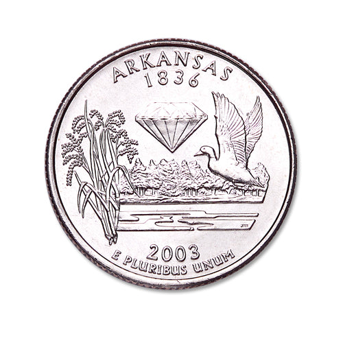 Arkansas State Quarter Coin Lapel Pin Uncirculated U.S. Quarter 2003 Tie Pin Image 2